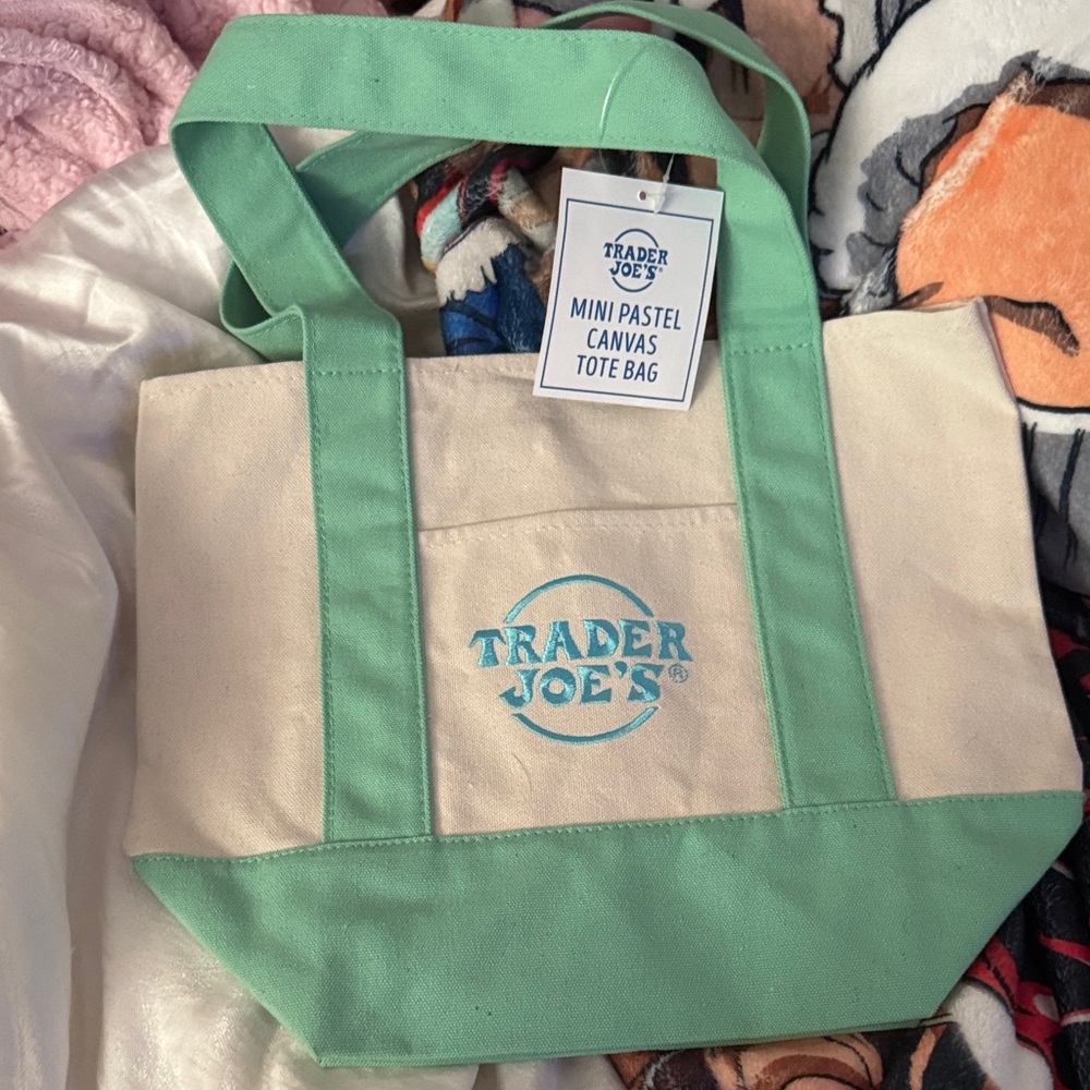 Mint Green and Cream Trader Joe’s Tote Bag